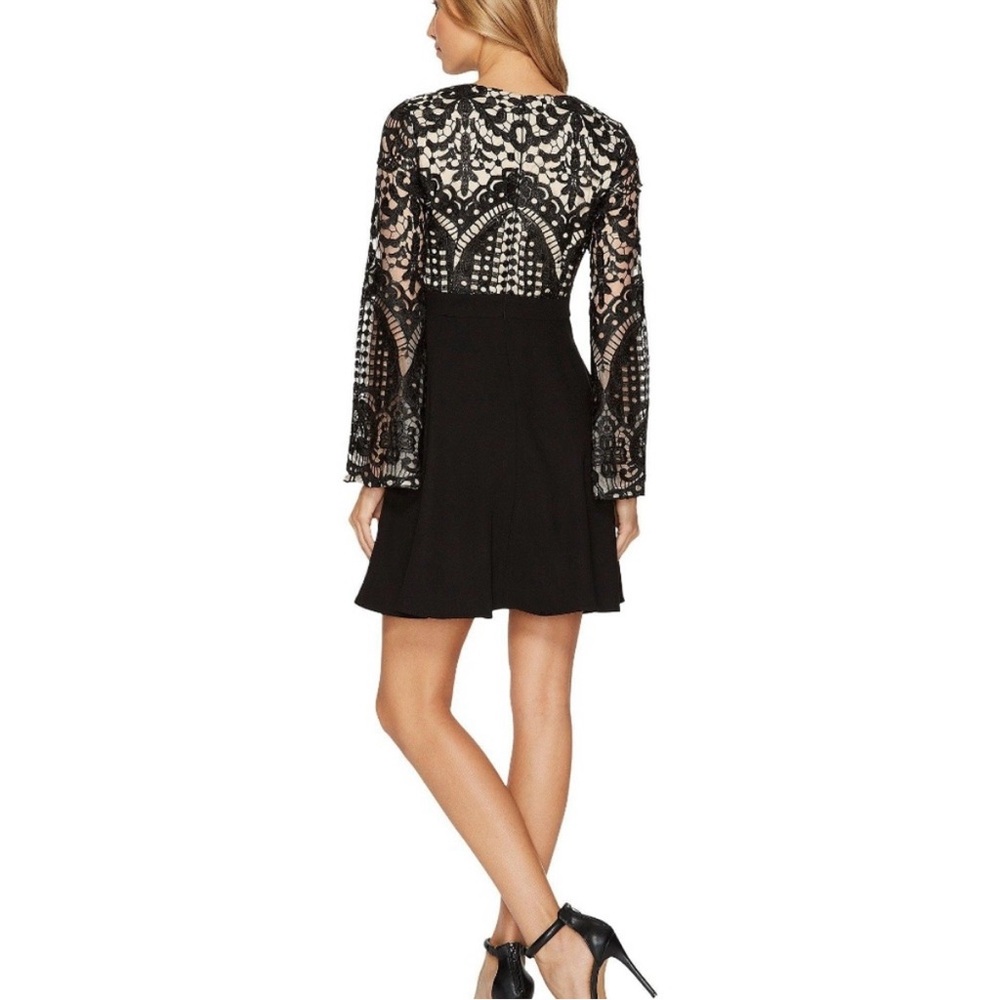 Aidan Mattox Black Lace Fit & Flare‎ Dress Size 8 Evening Semi Formal Date Night - Picture 3 of 9